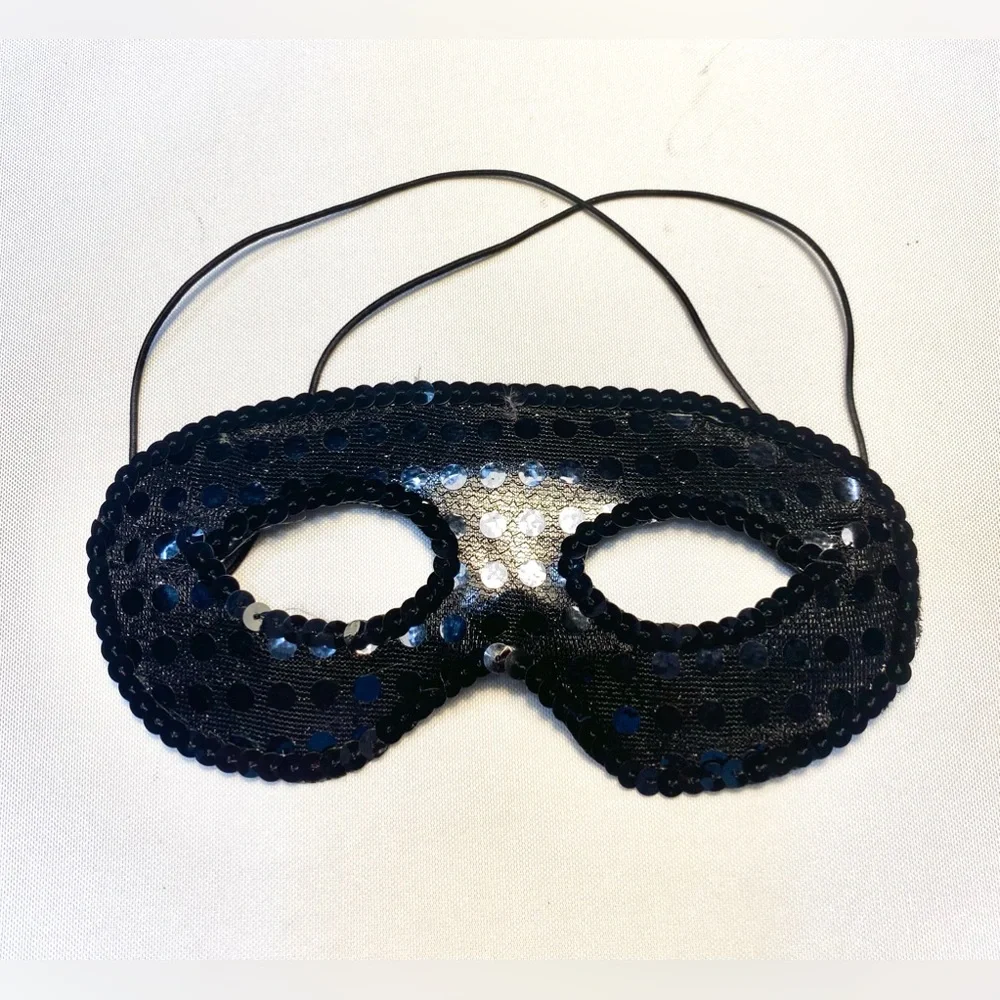 MASK Black Glitter Venetian Masquerade Dance Costume Mask
